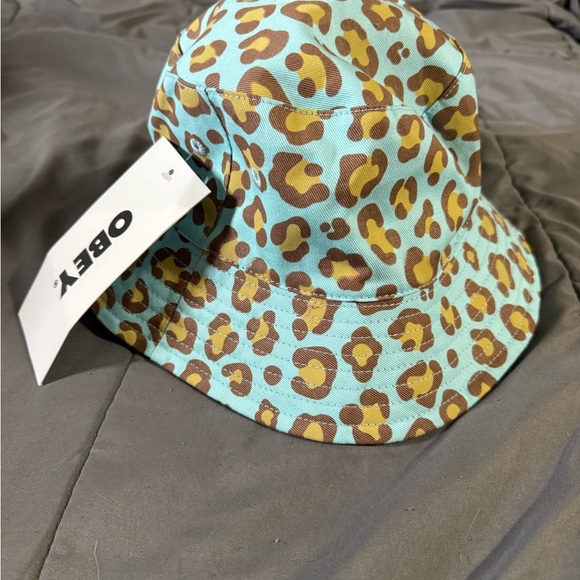 Obey Aqua and Tan Leopard Print Bucket Hat - Picture 3 of 11
